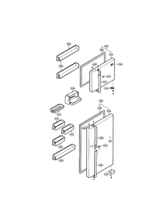 Door And Shelves Diagram and Parts List for LRTBC1821BK  LG Refrigerator
