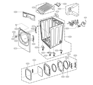 Cabinet Parts Diagram and Parts List for DLEX3250R  LG Dryer