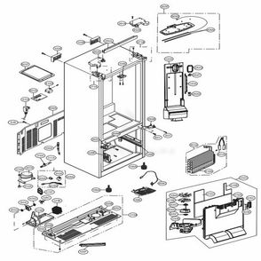 Case Parts Diagram and Parts List for LFC22770SB AWBCNA1 LG Refrigerator