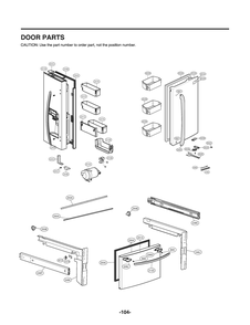 Door Parts Diagram and Parts List for GR-L228NSSM ASTCNA2 LG Refrigerator