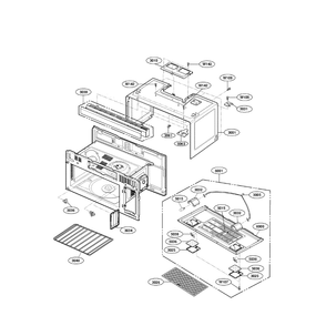 Oven Cavity Diagram and Parts List for LMV1813ST 00 LG Microwave Oven Combo