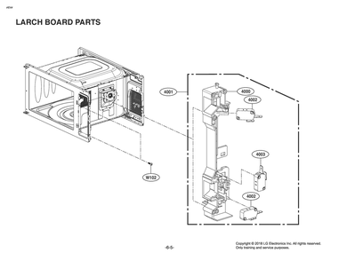Larch Board Parts Diagram and Parts List for MS2096HSS CSSESGN LG Microwave