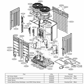 Main 1 Diagram and Parts List for ARUB096BT3 AWGBLUS LG Air Conditioner