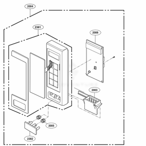 Controller Parts Diagram and Parts List for LCRT2010BD CBDETAR LG Wall Oven