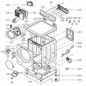 Cabinet And Control Panel Assembly Diagram and Parts List for WM2140CW ABWEEUS LG Washer