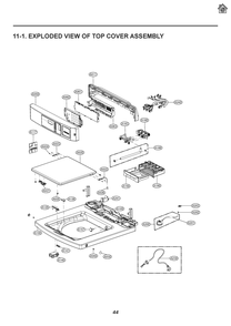 Top Cover Assembly Diagram and Parts List for T1001E3J ABWEELC LG Washer