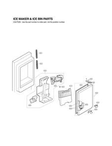 Ice Maker And Ice Bin Parts Diagram and Parts List for LFX25974SW 03 LG Refrigerator