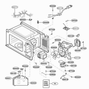 Interior Parts 2 Diagram and Parts List for JE1440BF002 CBKEGEU LG Range