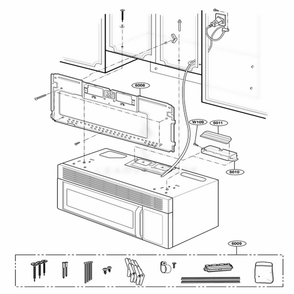 Installation Parts Diagram and Parts List for MH6150XLS AS1EWRP LG Range