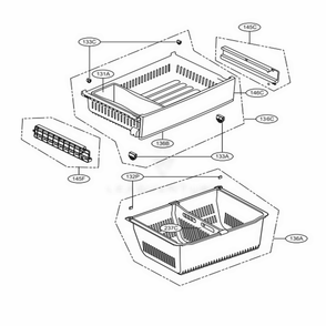 Freezer Parts Diagram and Parts List for LFCC23596S ASTCNA4 LG Refrigerator