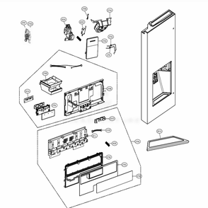 Dispenser Parts Diagram and Parts List for LSFD2491ST ASTCNA1 LG Refrigerator