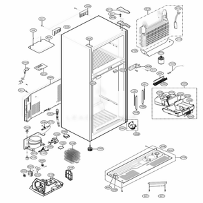 Case Parts Diagram and Parts List for 79432 ASWCSE5 LG Refrigerator