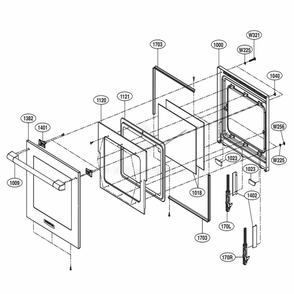 Door Parts Diagram and Parts List for SKSSV3001S ASTLSGN LG Range