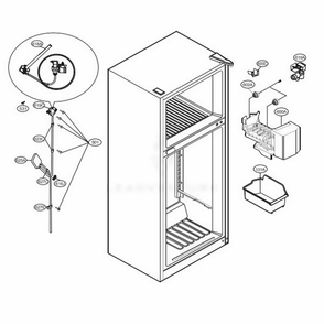 Ice Maker Parts Diagram and Parts List for 79433 ASTCSE2 LG Refrigerator