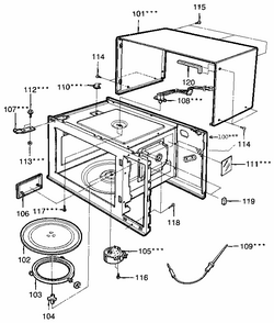 Part Location Diagram of 5889W2A005E LG TURNTABLE ASSEMBLY