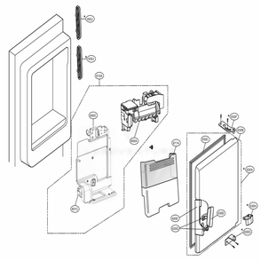 Ice Maker And Ice Bin Parts Diagram and Parts List for 72595 ASTCSE0 LG Refrigerator