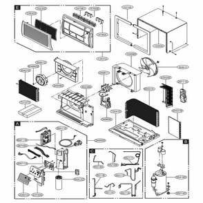 Main Diagram and Parts List for LT1236CER AT3AHDS LG Air Conditioner