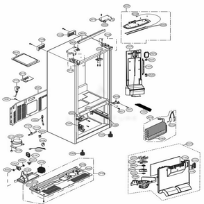 Case Parts Diagram and Parts List for LFCS22520D ASBCNA3 LG Refrigerator