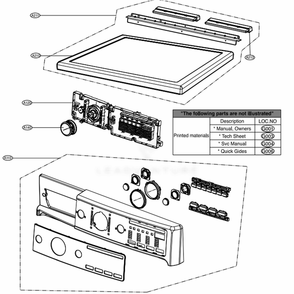 Control Panel And Plate Assembly Diagram and Parts List for 81583 ASTESEU LG Dryer