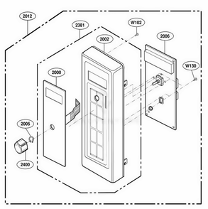 Control Panel Parts Diagram and Parts List for UCS11MA AGR7MTR LG Range