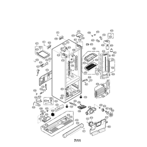 Case Diagram and Parts List for LFX25973ST 00 LG Refrigerator