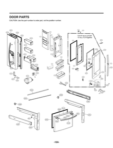Door Parts Diagram and Parts List for GR-X288NSSM ASTCNA2 LG Refrigerator