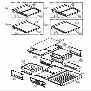 Refrigerator Parts Diagram and Parts List for 73167 ASBCSE1 LG Refrigerator