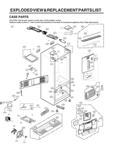 Case Parts Diagram and Parts List for GR-L28ANKXM ASBCNA2 LG Refrigerator