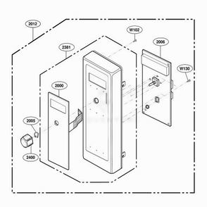 Control Panel Parts 1 Diagram and Parts List for DFS11EA ASTQMTR LG Range
