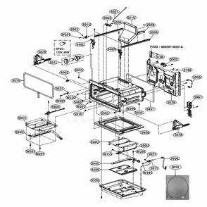 Upper Cavity Parts Diagram and Parts List for LDG4315ST ASTELGA LG Range