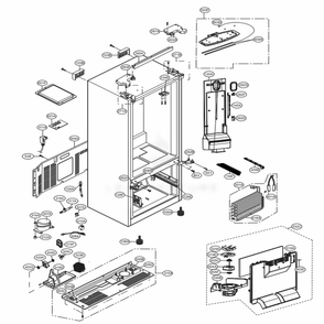 Case Parts Diagram and Parts List for LFCS22520S ASTCNA4 LG Refrigerator