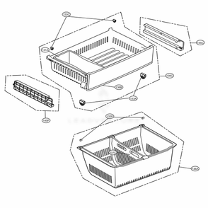 Freezer Parts Diagram and Parts List for 74102 ASWCSE2 LG Refrigerator