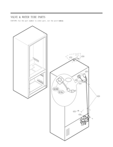 Valve And Water Tube Parts Diagram and Parts List for GC-J258GSXL ASTCNA0 LG Refrigerator