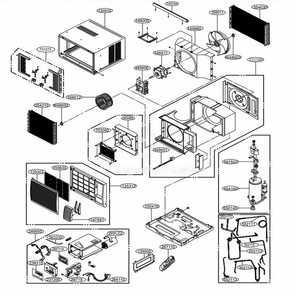 Main Diagram and Parts List for LW8016HR AT1AHDS LG Air Conditioner