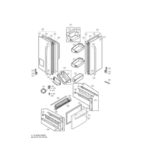 Door Diagram and Parts List for LFX25971SB 00 LG Refrigerator