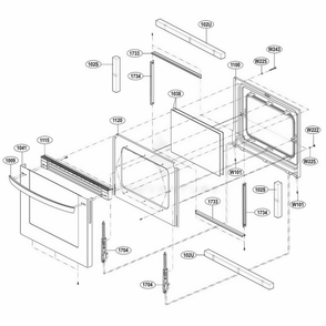 Lower Door Parts Diagram and Parts List for LDG3036ST FS1ELGA LG Wall Oven