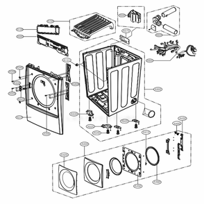 Cabinet And Door Assembly: Electric Type Diagram and Parts List for 81583 ASTESEU LG Dryer
