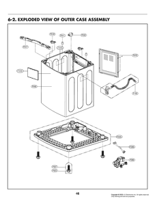 Outer Case Assembly Diagram and Parts List for T17A1EFHU5 ASSEUCI LG Washer