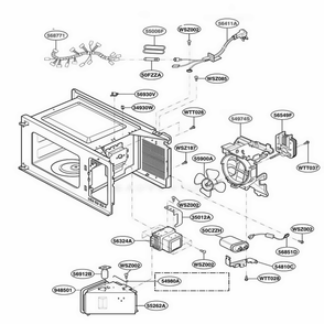 Interior Parts 1 Diagram and Parts List for MA1420W01 CW1EGSE LG Range