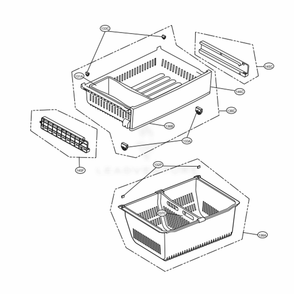 Freezer Parts Diagram and Parts List for LFXS26596D ASBCNA2 LG Refrigerator