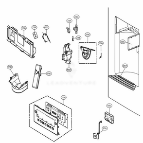 Dispenser Parts Diagram and Parts List for 72493 ASTCSE1 LG Refrigerator