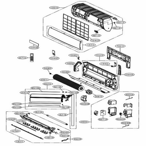 Main Diagram and Parts List for LAN180HYV1 AWHBEUS LG Air Conditioner