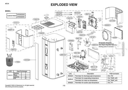 Part Location Diagram of 59219005 LG REFRIGERANT