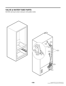 Valve And Water Tube Parts Diagram and Parts List for GR-X288NSSM ASTCNA0 LG Refrigerator