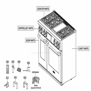 Main Diagram and Parts List for SKSDR480GS ASTLSGN LG Range