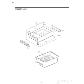 Freezer Parts Diagram and Parts List for LRDCS2603S  LG Refrigerator