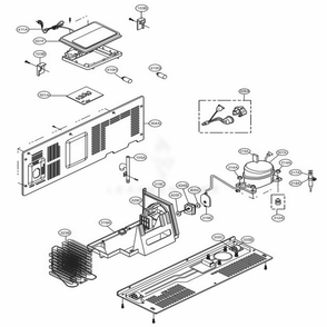 Machine Compartment Diagram and Parts List for LSXS26326W ASWCNA2 LG Refrigerator