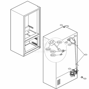 Valve And Water Tube Parts Diagram and Parts List for LFXC24796D ASBCNA0 LG Refrigerator