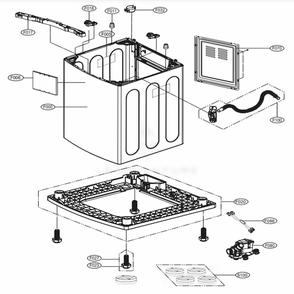 Case Assembly Diagram and Parts List for WT7880HWA ABWEUUS LG Washer