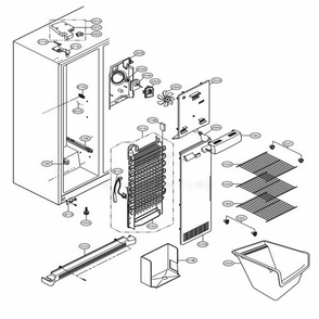 Freezer Compartment Diagram and Parts List for LSC27910SW ASW2LGA LG Refrigerator